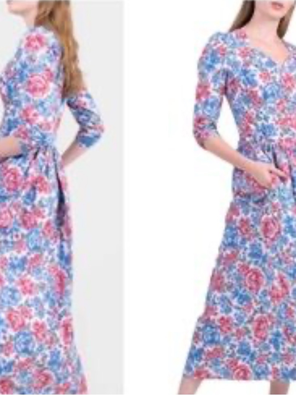 Batsheva Floral Print Cotton Poplin Embroidered Maxi Dress Cottagecore Boho NEW - Picture 4 of 16